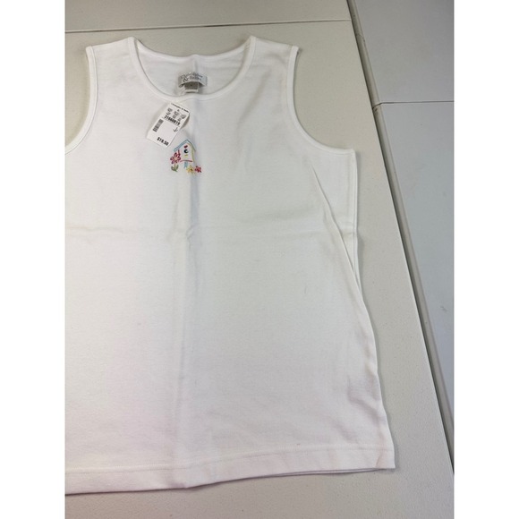 Christopher & Banks White Sleeveless Top Birdhouse Embroidery Tank - Picture 2 of 12